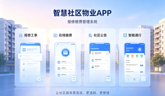 智慧社区物业APP开发 报修缴费管理系统